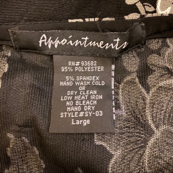 APPOINTMENTS Floral Embellished Semi-Sheer Top - Picture 11 of 11